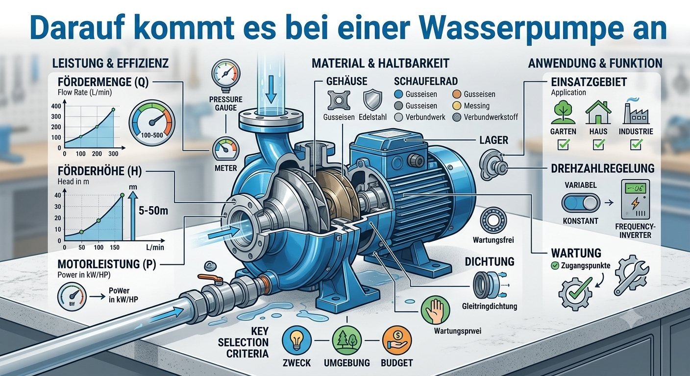 Darauf kommt es bei einer Wasserpumpe an